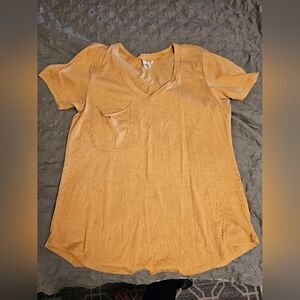 Women's White Crow Mustard V-Neck Top